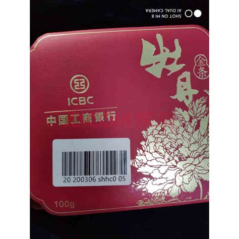 20200306shhc005足金摆件（金条）中国工商银行100g－海关 政府 京东拍卖