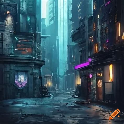 Futuristic City Dark City Alleyway Trashy