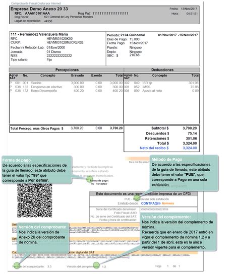 Recibo De Nomina Cfdi Ejemplo Macen 20160 The Best Porn Website