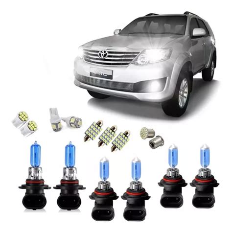 Kit L Mpada Super Branca Led Toyota Hilux Sw Farol Duplo