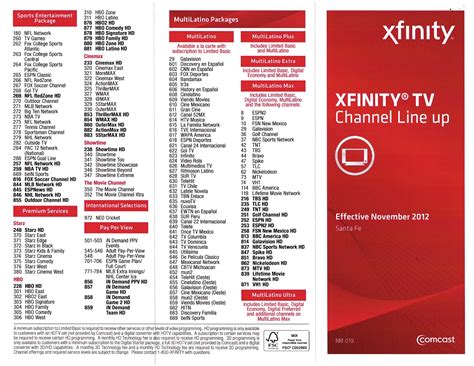 Printable Comcast Channel Guide 2020 Customize And Print