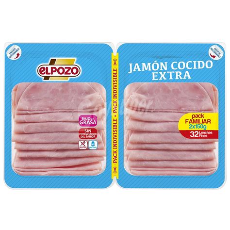 Elpozo Jam N Cocido Extra Lonchas Finas Bajo En Grasa Sin Gluten Sin