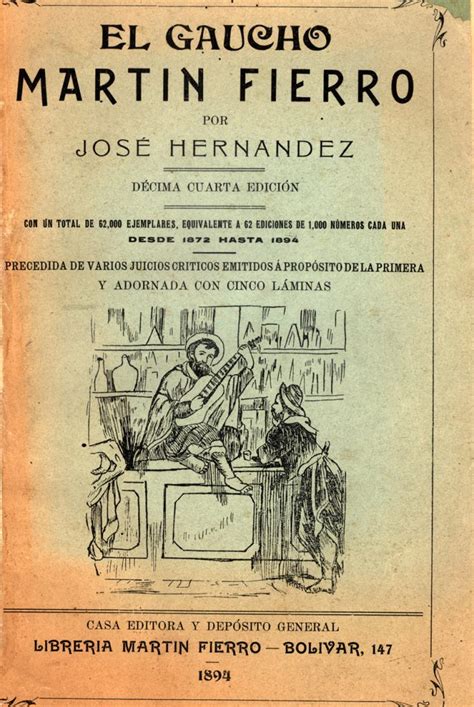 El Mart N Fierro Jos Hern Ndez La Pluma Y El Libro