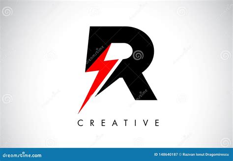 Parafuso De Logo Design With Lighting Thunder Da Letra De R Logotipo El