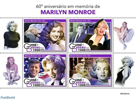 Stamp 2022 Guinea Bissau 60th Memorial Anniversary Of Marilyn Monroe