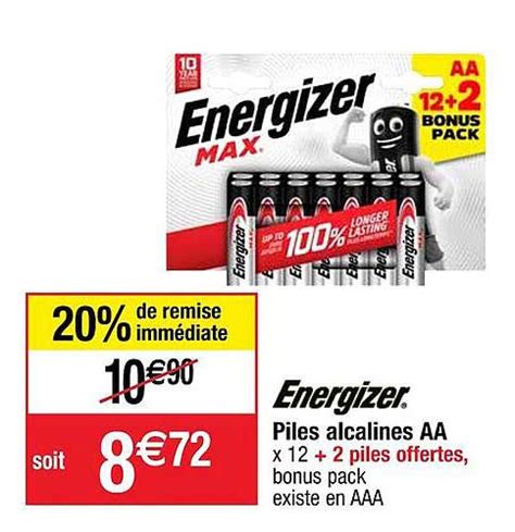 Promo Energizer Piles Alcalines Aa Chez Cora Icatalogue Fr