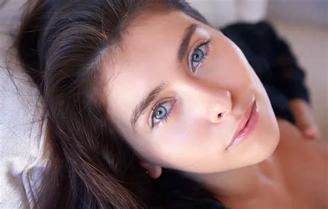 Wallpaper Girl Photo Blue Eyes Model Face Brunette Portrait