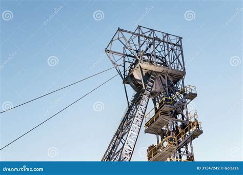 Coal mine head gear stock photo. Image of equipment, poland - 31347242