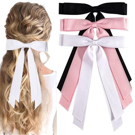 Amazon Qearl 3Pcs Ribbon Bows For Hair Ribbon Hair Clips Tassel