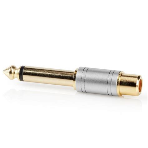 Ficha Adaptadora Metal RCA Fêmea Jack 6 35mm Macho