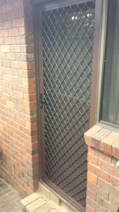 Aluminum Frame Security Door With Diamond Design Grille With Tuff Mesh