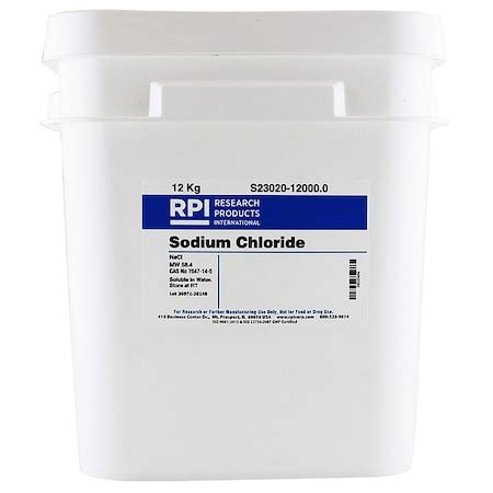 Rpi Sodium Chloride 12kg S23020 12000 0 Zoro