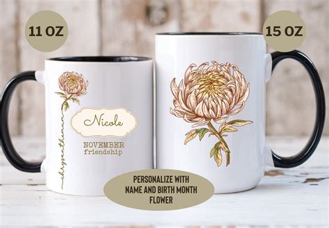 Personalized Birth Month Flower Mug Custom Name Mothers Day T To