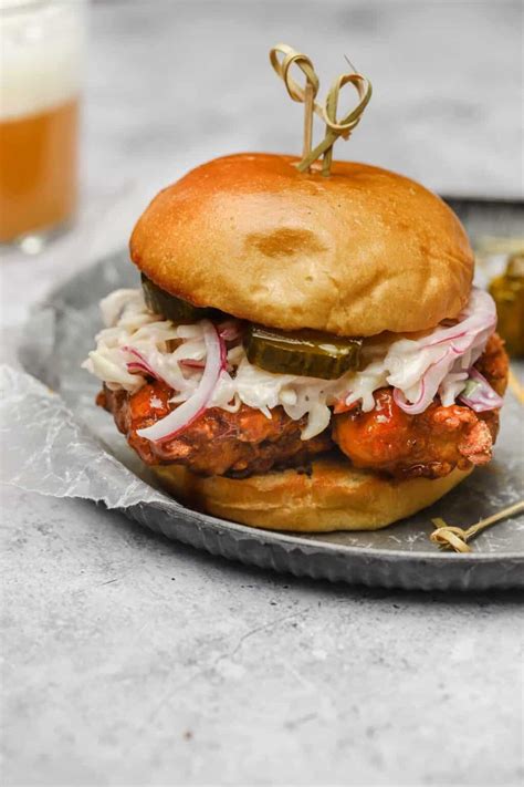 Nashville Hot Honey Chicken Sandwich With Creamy Slaw Well Seasoned