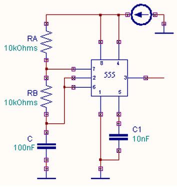 Astable Multivibrator using a 555 Timer IC Working