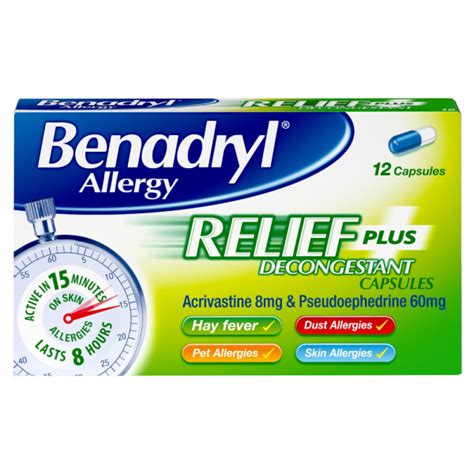 Buy Benadryl Plus Caps 12 | Chemist Direct