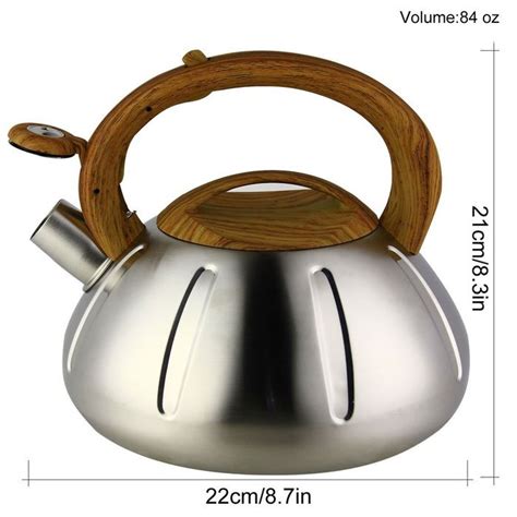 Riwendell Stainless Steel Whistling Tea Kettle Quart Stove Top