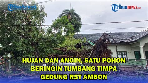 Hujan Dan Angin Satu Pohon Beringin Tumbang Timpa Gedung RST Ambon