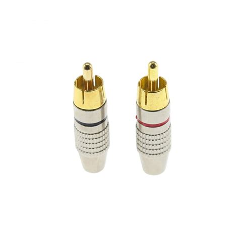 Rca Connectors Gold Plated Ø6mm Pair Silver Audiophonics