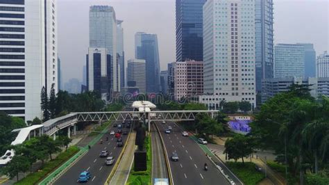 Iconic Statue Of Indonesian General Sudirman Captured By A Drone Stock