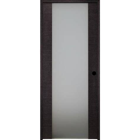 Belldinni Avanti 202 28 X 92 1 2 Right Hand Frosted Glass Composite Core Black Apricot Wood