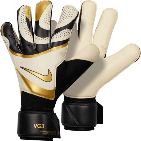 Nike Vapor Grip 3 Elite Goalkeeper Gloves Black White With Metallic