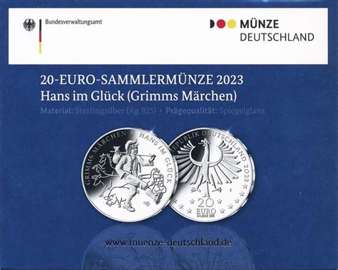 Deutschland Euro Hans Im Gl Ck Grimms M Rchen Pp