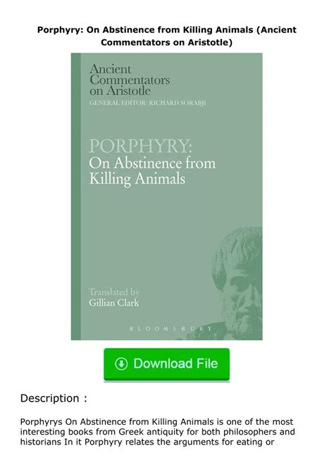 Ppt ️get ⚡️pdf⚡️ Download Porphyry On Abstinence From Killing