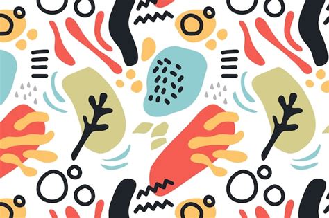 Free Vector Hand Drawn Abstract Doodle Pattern Design