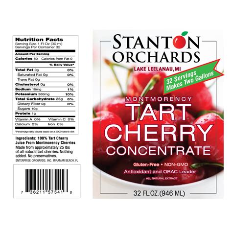 32 Oz Bottle Of Stanton Orchards Tart Cherry Concentrate Enterprise Orchards Inc