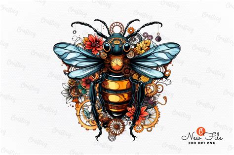 Steampunk Bee Sublimation Clipart Graphic By Graftify · Creative Fabrica