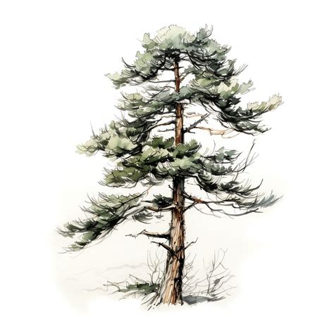 Pine Tree Sketch Clipart PNG Bundle 45 High Quality PNG Instant ...