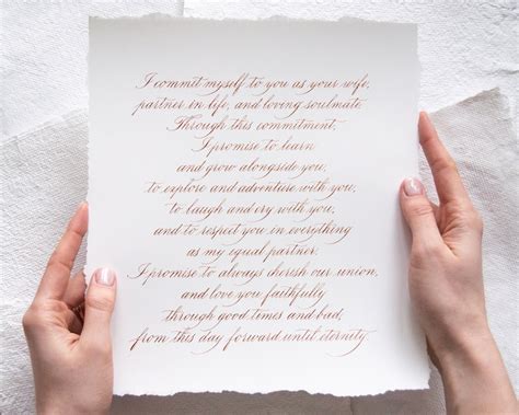 Calligraphy Custom Handwritten Letter Calligraphy Vow Custom Calligraphy Quote Love Letter To