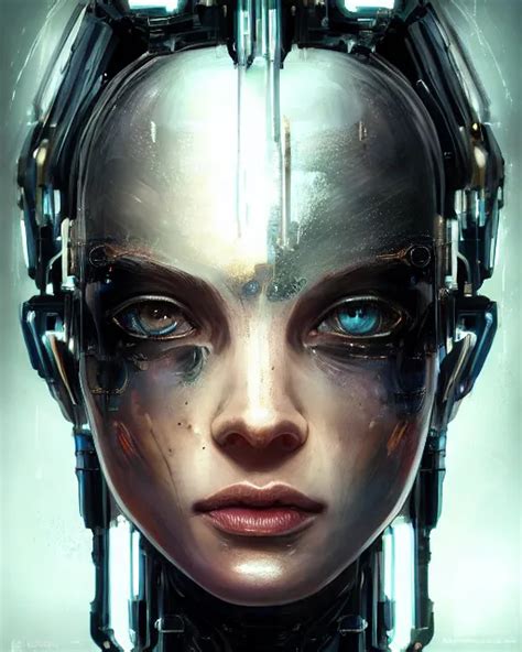 Portrait A Beautiful Cyborg Liquid Ai Photo Generator Starryai