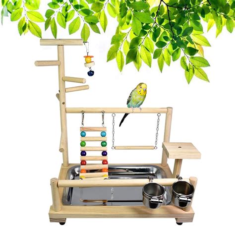 Buy Fantasyday Wooden Bird Parrot Play Stand Playground Gym Activity