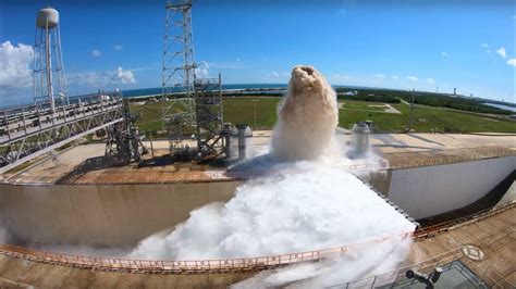 Launch Pad Water Deluge System Test At Nasa Kennedy Space Center Youtube