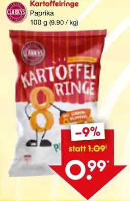 Clarkys Kartoffel Ringe Paprika 100 G 18er Pack Angebot Bei Netto