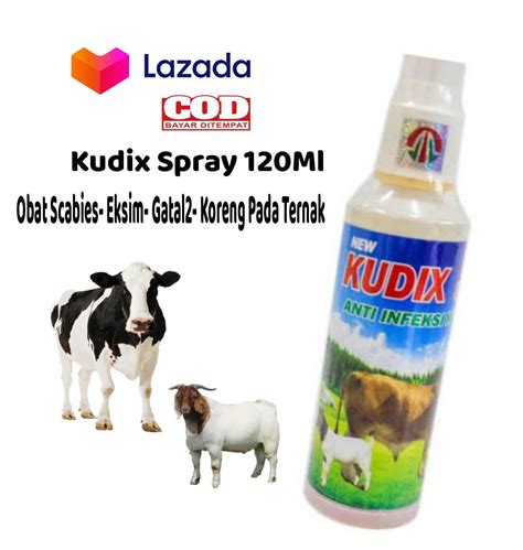 Kudix Spray 120ml Obat Scabies Eksim Gatal2 Koreng Pada Ternak