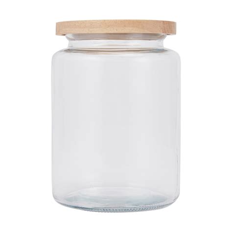 4l Glass Jar With Wood Lid Kmart