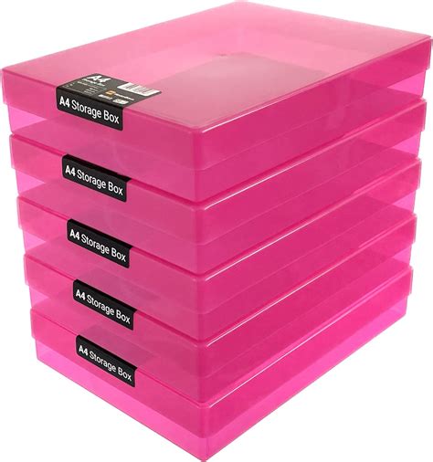 Westonboxes A4 Colourful Transparent Plastic Craft Storage Boxes With