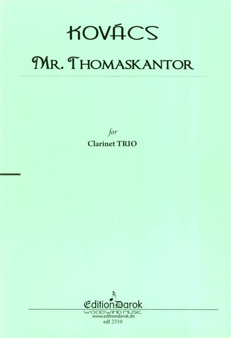 Mr Thomaskantor from Béla Kovács buy now in the Stretta sheet music shop