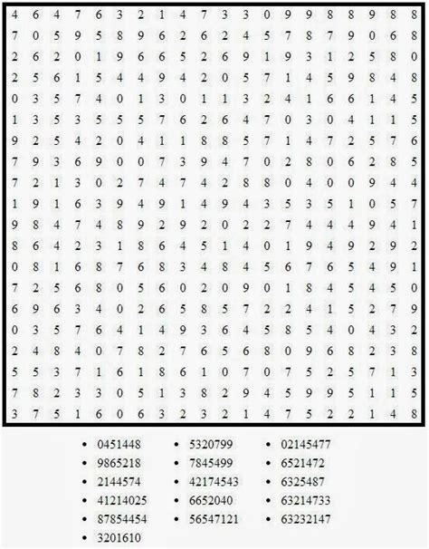 Free Printable Number Word Search Puzzles - PRINTABLE TEMPLATES