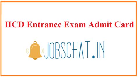 Iicd Entrance Exam Admit Card Iicd Exam Date