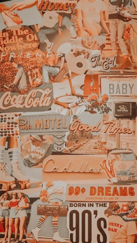 25 Peach Collage Wallpapers Vintage Peach Wallpaper Idea Wallpapers