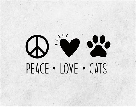 Peace Love Cats SVG Peace Love Cats SVG PNG Iron On Etsy