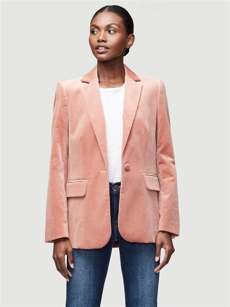 FRAME Classic Velvet Single Breasted Blazer In Pink Lyst