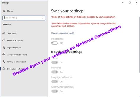 Disable Sync Your Settings On Metered Connections Switch In Windows 10