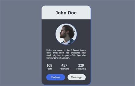 20 Awesome Profile Card Css Design Examples Onaircode