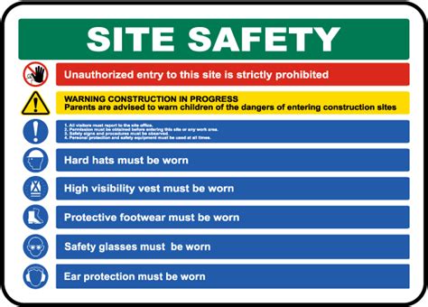 Site Safety Rules PPE Required Sign G2626