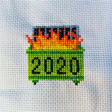 PATTERN Dumpster Fire 2020 Updated For 2021 Easy Cross Stitch